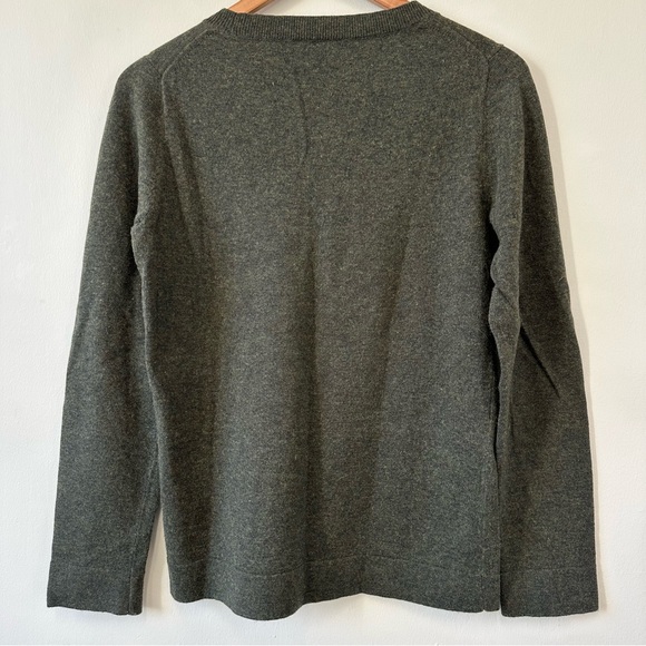 J. Crew Mercantile Dark Green Heather Wool Cotton Blend Crew Neck Sweater - Picture 7 of 8